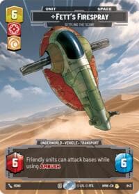 Fett's Firespray - Settling the Score (Prestige) - Homeworlds - Star Wars: Unlimited card