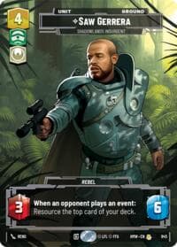 Saw Gerrera - Shadowlands Insurgent (Prestige) - Homeworlds - Star Wars: Unlimited card