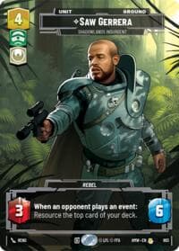 Saw Gerrera - Shadowlands Insurgent (Prestige Foil) - Homeworlds - Star Wars: Unlimited card