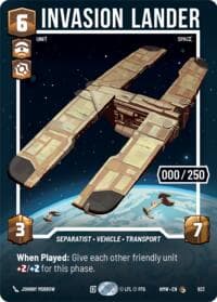 Invasion Lander (Serialized) - Homeworlds - Star Wars: Unlimited card