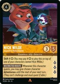 Nick Wilde - Inquisitive Harbormaster - Hyperia City - Disney Lorcana card