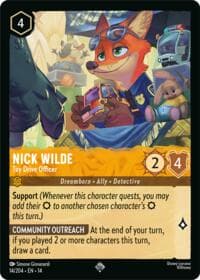 Nick Wilde - Toy Drive Officer - Hyperia City - Disney Lorcana card