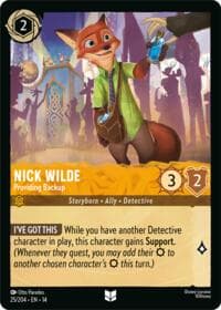 Nick Wilde - Providing Backup - Hyperia City - Disney Lorcana card