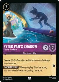 Peter Pan's Shadow - Elusive Prankster - Hyperia City - Disney Lorcana card