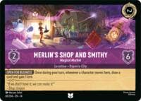 Merlin's Shop and Smithy - Magical Market - Hyperia City - Disney Lorcana card
