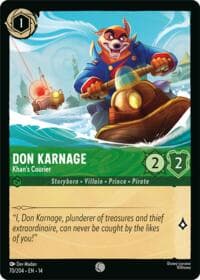 Don Karnage - Khan's Courier - Hyperia City - Disney Lorcana card