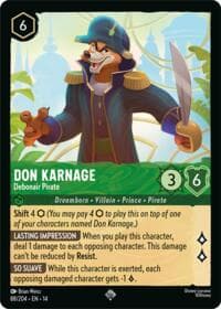 Don Karnage - Debonair Pirate - Hyperia City - Disney Lorcana card