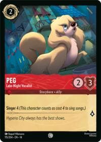 Peg - Late-Night Vocalist - Hyperia City - Disney Lorcana card