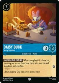 Daisy Duck - Savvy Investor - Hyperia City - Disney Lorcana card