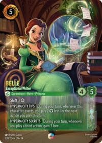 Belle - Exceptional Writer (Enchanted) - Hyperia City - Disney Lorcana card