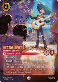 Hector Rivera - Worldwide Sensation (Enchanted) - Hyperia City - Disney Lorcana card