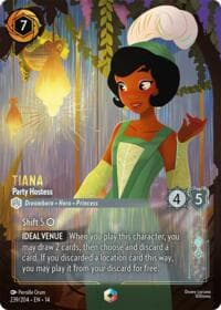 Tiana - Party Hostess (Enchanted) - Hyperia City - Disney Lorcana card