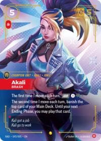 Akali, Brash (K/DA Special Art Card) - Radiance - Riftbound: League of Legends Trading Card Game card