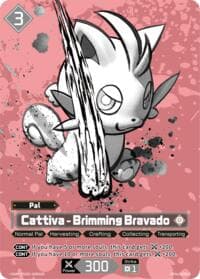Cattiva - Brimming Bravado (OSR) - Sleeve and Card Set Vol. 1 - Palworld OFFICIAL CARD GAME card