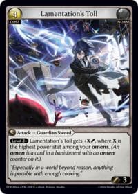 Lamentation's Toll - Distorted Reflections Alter Edition - Grand Archive TCG card
