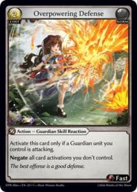 Overpowering Defense - Distorted Reflections Alter Edition - Grand Archive TCG card