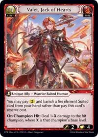 Valet, Jack of Hearts - Distorted Reflections Alter Edition - Grand Archive TCG card