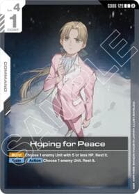 Hoping for Peace - Stardust Trails - Gundam Card Game card