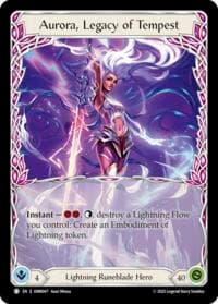 Aurora, Legacy of Tempest // Aurora, Emissary of Lightning - Omens of the Third Age - Flesh and Blood TCG card