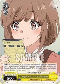 Energetic Daily Life, Kaede Azusagawa - Rascal Does Not Dream of Santa Claus - Weiss Schwarz card