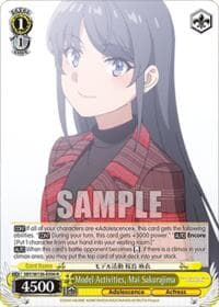 Model Activities, Mai Sakurajima - Rascal Does Not Dream of Santa Claus - Weiss Schwarz card