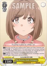 Big Decision, Kaede Azusagawa - Rascal Does Not Dream of Santa Claus - Weiss Schwarz card