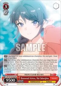 Renowned Actress, Mai Sakurajima - Rascal Does Not Dream of Santa Claus - Weiss Schwarz card