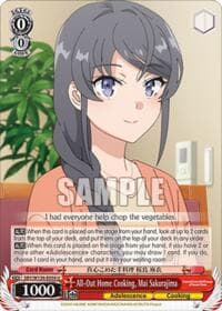 All-Out Home Cooking, Mai Sakurajima - Rascal Does Not Dream of Santa Claus - Weiss Schwarz card