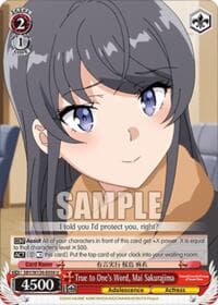 True to One's Word, Mai Sakurajima - Rascal Does Not Dream of Santa Claus - Weiss Schwarz card