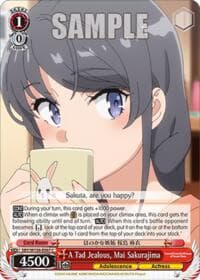 A Tad Jealous, Mai Sakurajima - Rascal Does Not Dream of Santa Claus - Weiss Schwarz card