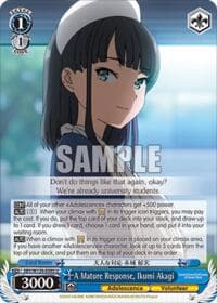 A Mature Response, Ikumi Akagi - Rascal Does Not Dream of Santa Claus - Weiss Schwarz card