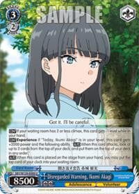Disregarded Warning, Ikumi Akagi - Rascal Does Not Dream of Santa Claus - Weiss Schwarz card
