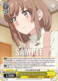 Big Decision, Kaede Azusagawa (SR) - Rascal Does Not Dream of Santa Claus - Weiss Schwarz card