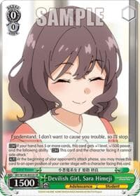 Devilish Girl, Sara Himeji (SR) - Rascal Does Not Dream of Santa Claus - Weiss Schwarz card