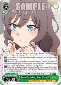 Troublemaker, Sara Himeji (SR) - Rascal Does Not Dream of Santa Claus - Weiss Schwarz card