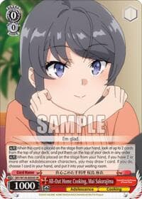 All-Out Home Cooking, Mai Sakurajima (SR) - Rascal Does Not Dream of Santa Claus - Weiss Schwarz card