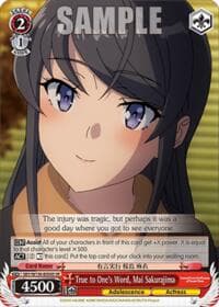 True to One's Word, Mai Sakurajima (SR) - Rascal Does Not Dream of Santa Claus - Weiss Schwarz card