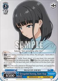 Disregarded Warning, Ikumi Akagi (SR) - Rascal Does Not Dream of Santa Claus - Weiss Schwarz card