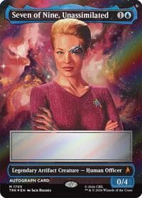 Seven of Nine, Unassimilated (Borderless) (Signed) - Star Trek - Magic: The Gathering card