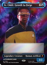 Lt. Cmdr. Geordi La Forge (Borderless) (Signed) - Star Trek - Magic: The Gathering card