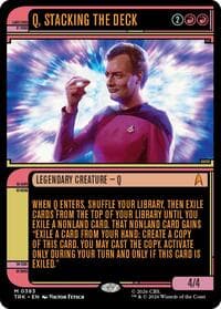 Q, Stacking the Deck (Showcase) - Star Trek - Magic: The Gathering card