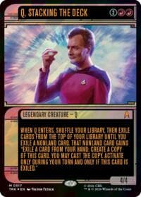 Q, Stacking the Deck (Showcase) (Surge Foil) - Star Trek - Magic: The Gathering card