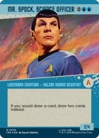 Mr. Spock, Science Officer (Borderless) (Surge Foil) - Star Trek - Magic: The Gathering card