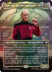 Jean-Luc Picard, Luminary (Borderless) (Surge Foil) - Commander: Star Trek - Magic: The Gathering card