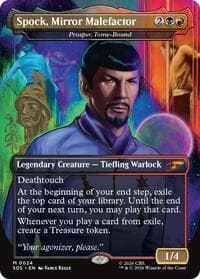 Spock, Mirror Malefactor - Prosper, Tome-Bound (Borderless) - Star Trek: Stardates - Magic: The Gathering card