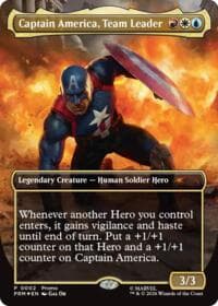 Captain America, Team Leader (Borderless) - Unique and Miscellaneous Promos - Magic: The Gathering card