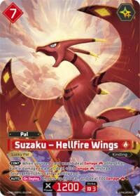 Suzaku - Hellfire Wings (OSR) (2nd Edition) - BP01: Dawn of Palpagos - Palworld OFFICIAL CARD GAME card