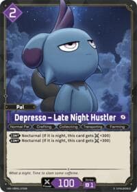 Depresso - Late Night Hustler (SR) (2nd Edition) - BP01: Dawn of Palpagos - Palworld OFFICIAL CARD GAME card