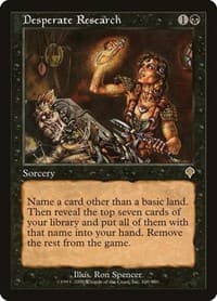 Desperate Research - Invasion - Magic: The Gathering card