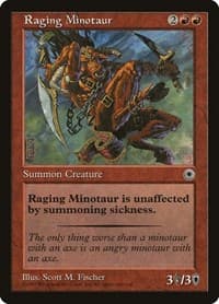 Raging Minotaur - Portal - Magic: The Gathering card